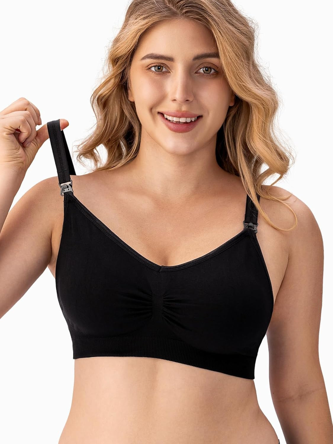 Hbselect Sujetador De Lactancia De Maternidad De 2 Piezas Sujetador De Lactancia Sin Costuras Con Extensiones De Sujetador Adicionales Lactancia Y Sueño Sin Aros Para Mujeres