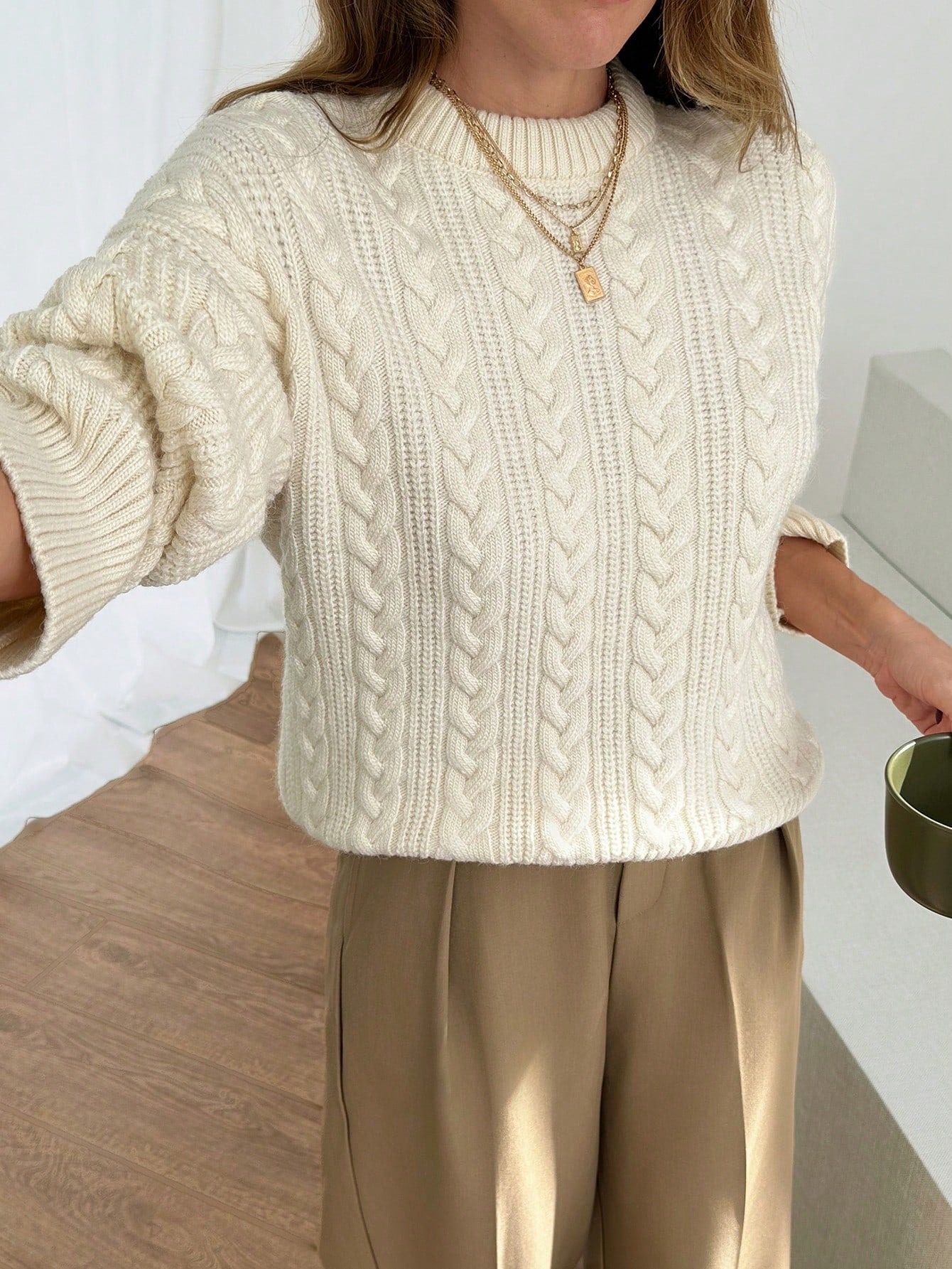 Women Cable Knit Soft Touch Winter Warm Sweater