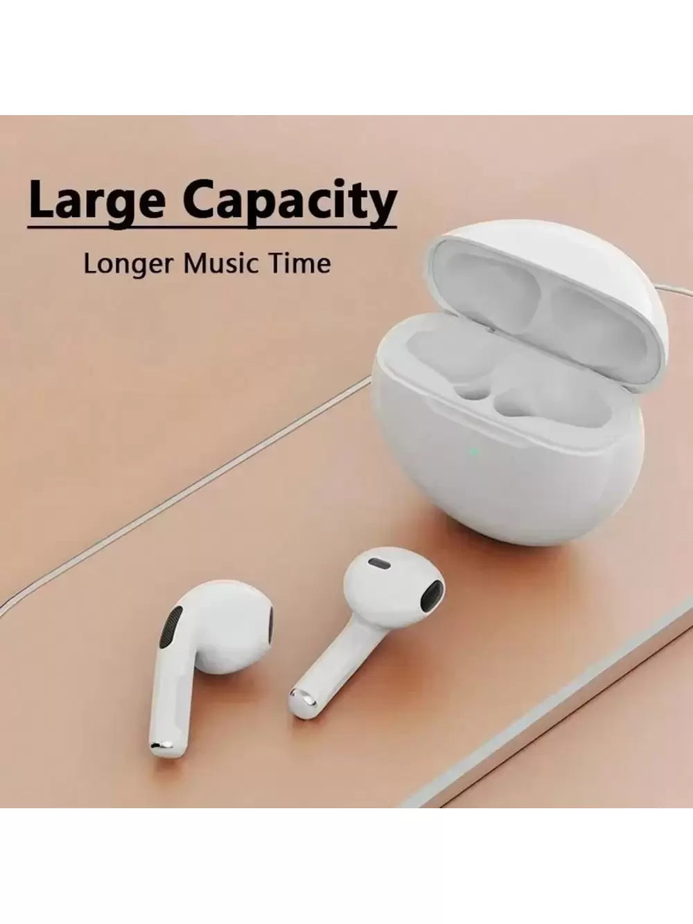Pro 6 Bluetooth Earphones for Wireless Bluetooth Headset Noise Cancelling Earbuds with Wireless Headphones Wireless Headphones with Mic Fone Bluetooth Earphones Sport Running Headset for Earbuds