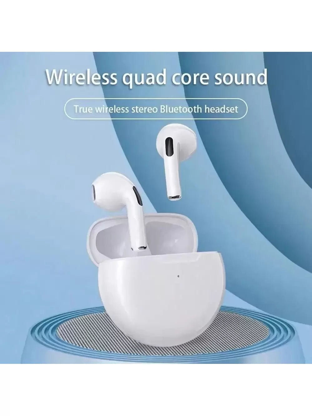 Pro 6 Bluetooth Earphones for Wireless Bluetooth Headset Noise Cancelling Earbuds with Wireless Headphones Wireless Headphones with Mic Fone Bluetooth Earphones Sport Running Headset for Earbuds