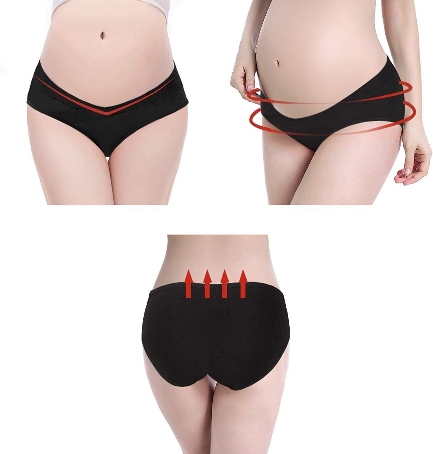 Hbselect 6 Bragas Embarazadas Algodon U Forma Braguitas Para Premamá Cintura Bajo Bragas Maternidad
