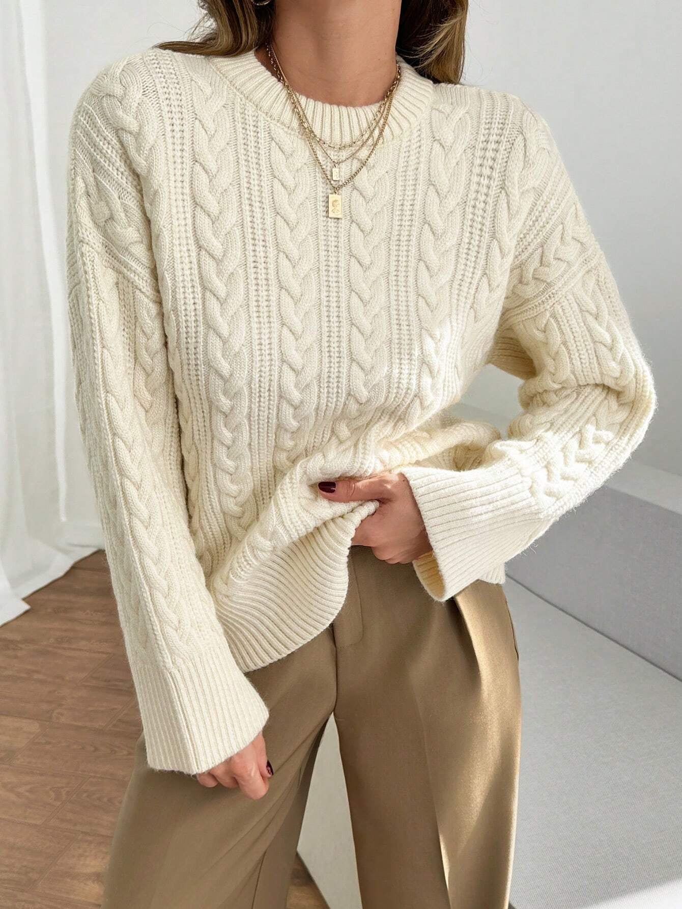 Women Cable Knit Soft Touch Winter Warm Sweater