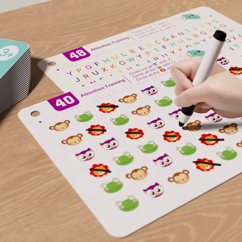 Tracing Workbook Montessori Books 48 Page Pen Control Training Early Childhood Exercise Book Reusable Calligraphy Copybook