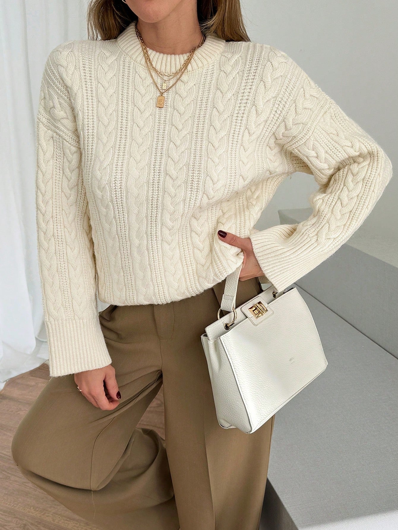 Women Cable Knit Soft Touch Winter Warm Sweater