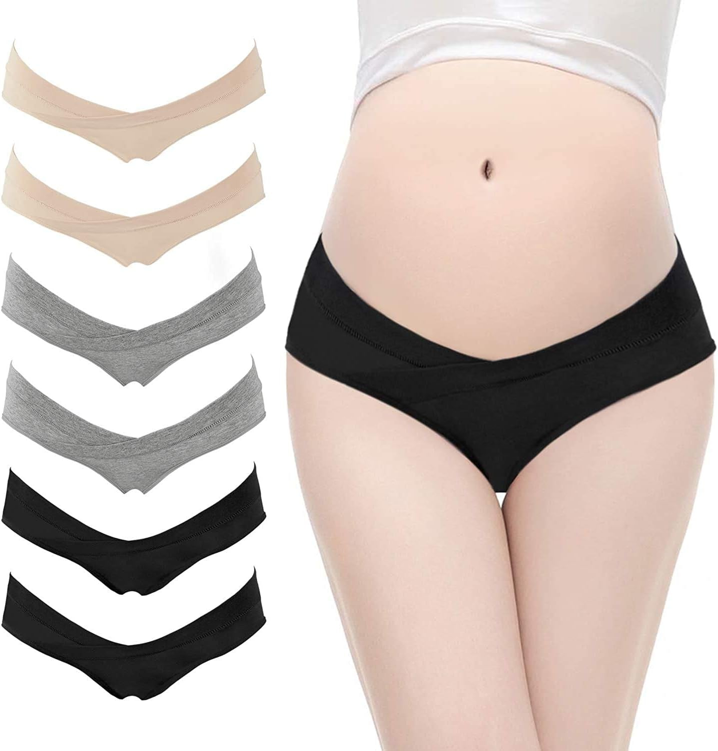 Hbselect 6 Bragas Embarazadas Algodon U Forma Braguitas Para Premamá Cintura Bajo Bragas Maternidad