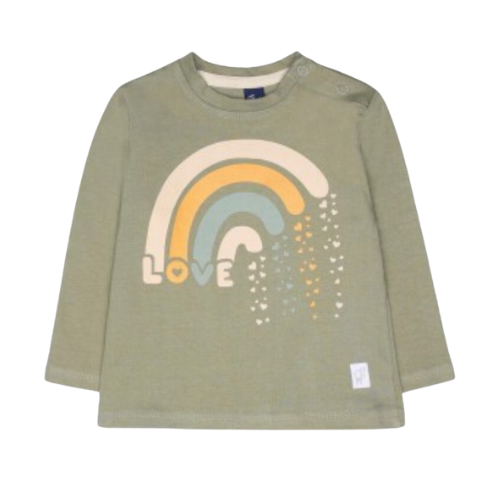 Camiseta de arcoiris verde de manga larga